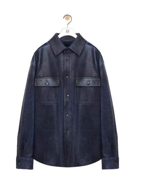 Loewe Blue Pocket-Detail Shirt Jacket for men