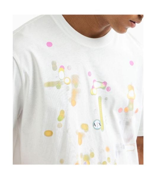 ARMANI EXCHANGE White Item O-Neck Short-Sleeved T-Shirt for men