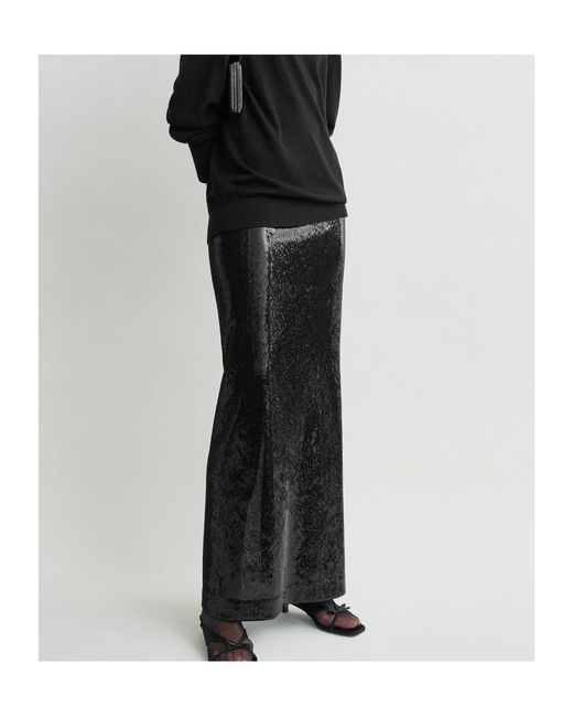 Totême  Black Slit Floor Skirt
