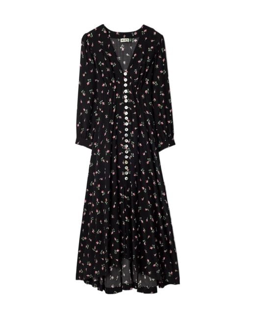 Rixo Black Floral Pattern Dress