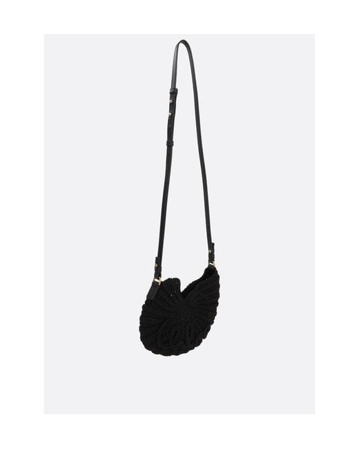 Chloé White Chloé Logo Detailed Woven Crossbody Bag