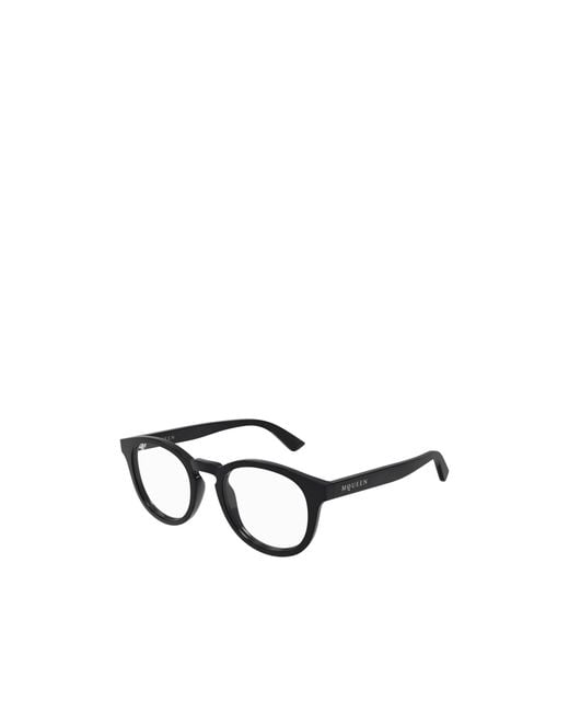 McQueen White Eyewear Round Frame Glasses for men