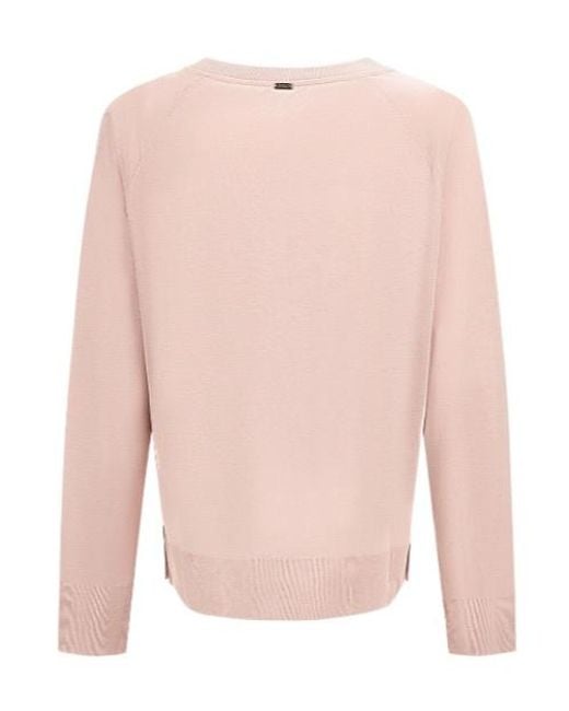 Herno Pink Crewneck Ribbed T-Shirt