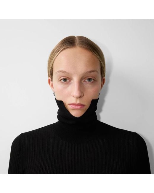 Burberry White Shield Slim Earrings