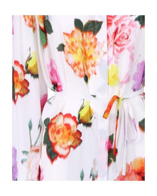 MSGM White Printed Belt Dress