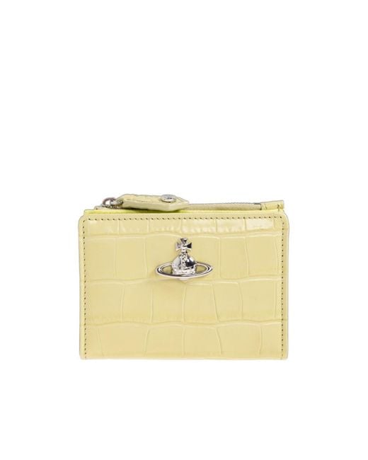 Vivienne Westwood Metallic Embossed Zip Wallet