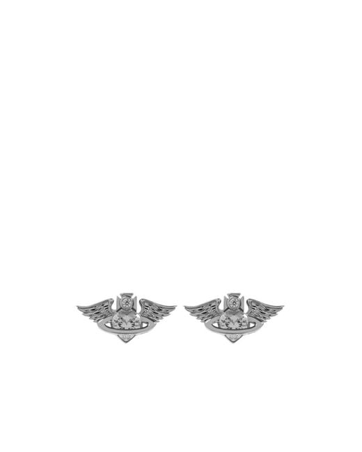 Vivienne Westwood White Wing-Motif Earrings
