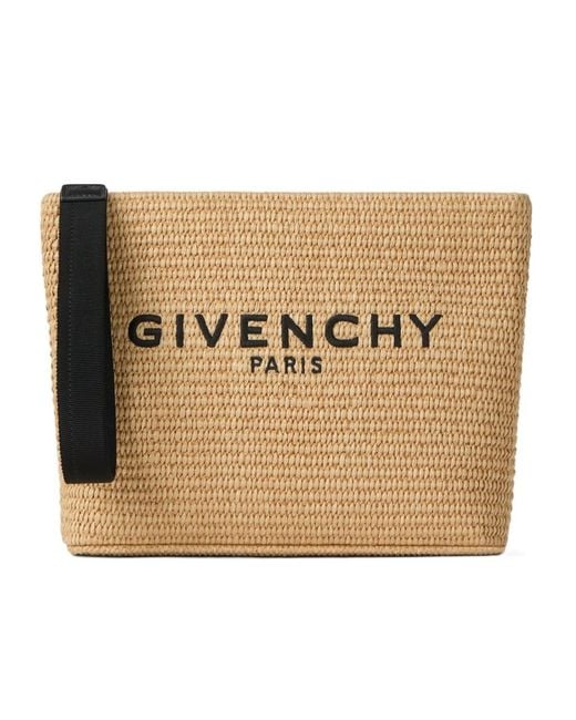 Givenchy Metallic Logo Zip Wristlet Bag
