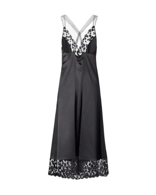 Fendi Black Silk And Lace Dress