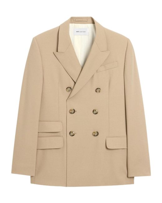 AMI Natural Ami Double Breasted Straight Jacket for men