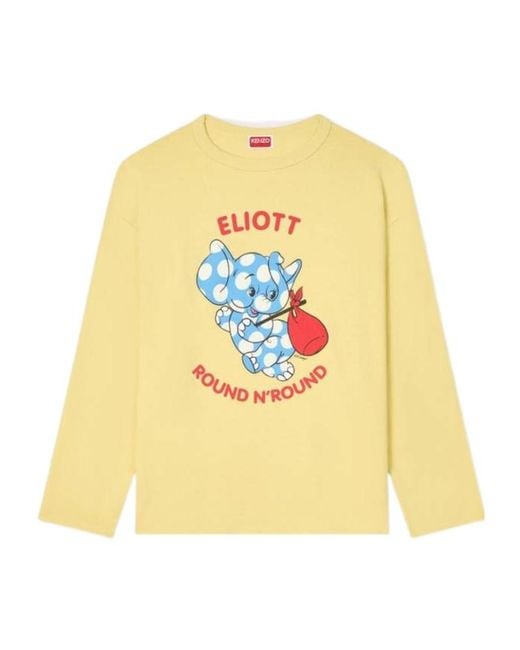 KENZO Metallic Cartoon' Long Sleeve T-Shirt