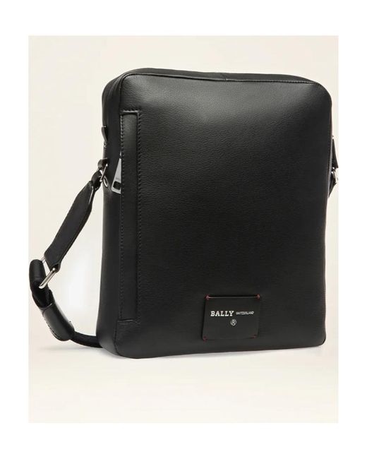 Bally Black Holm Striped Zipped Messenger Bag for men
