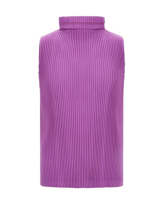 Homme Plissé Issey Miyake Purple Color Pleats 1 Top for men