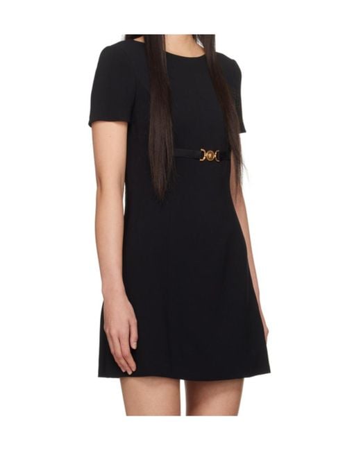 Versace Black Medusa '95 Crewneck Mini Dress