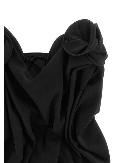 Magda Butrym Black Minimal Off-Shoulder Bustier