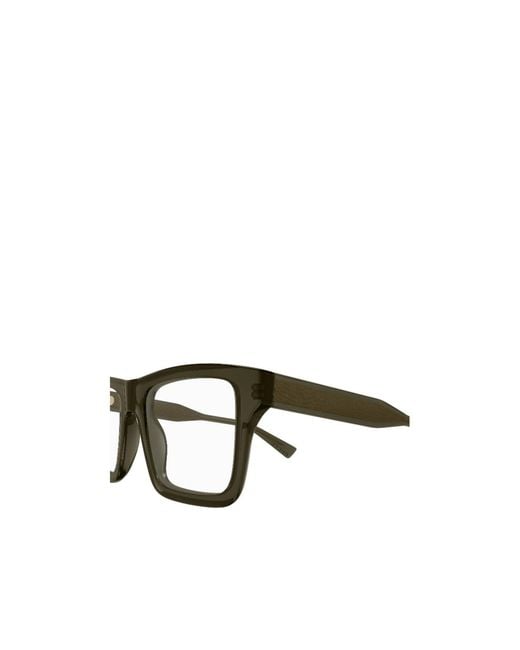 Gucci Metallic Eyewear Square Frame Glasses for men