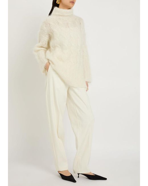 Joseph White Aix Tapered Stretch-Crepe Trousers