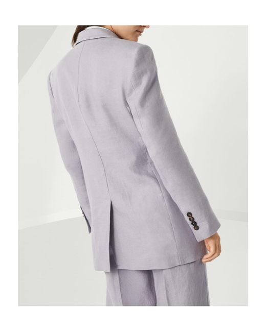 Brunello Cucinelli Gray Double-Breasted Long-Sleeved Blazer