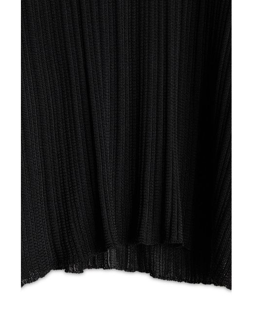 Tom Ford Black Crewneck Ribbed-Knit Top