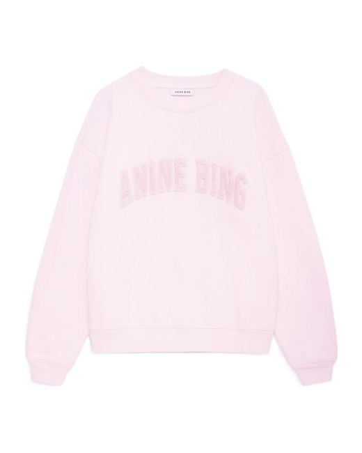 Anine Bing Pink Spencer Logo Sweatshirt
