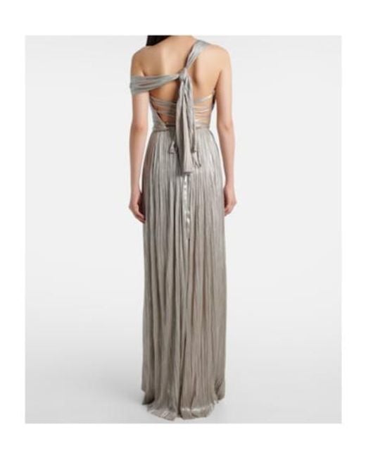 Maria Lucia Hohan White Serene Asymmetric Silk Mousseline Gown