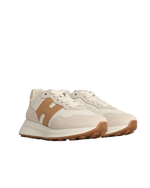 Hogan Natural Logo Patch Panelled Sneakers