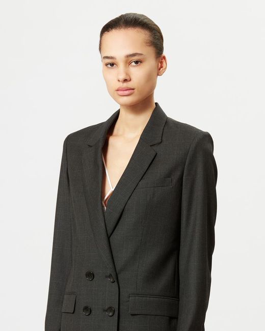 Isabel Marant Black Checked Double Breasted Blazer