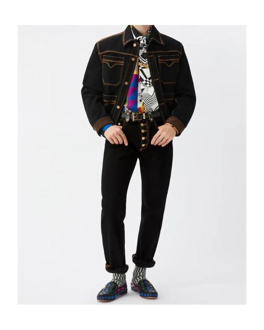 Versace Black Straight Jeans for men