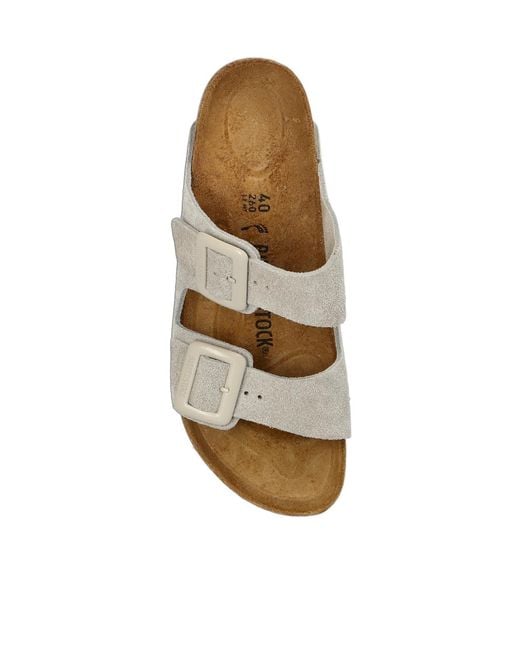 Birkenstock White Arizona Buckled Flat Sandals