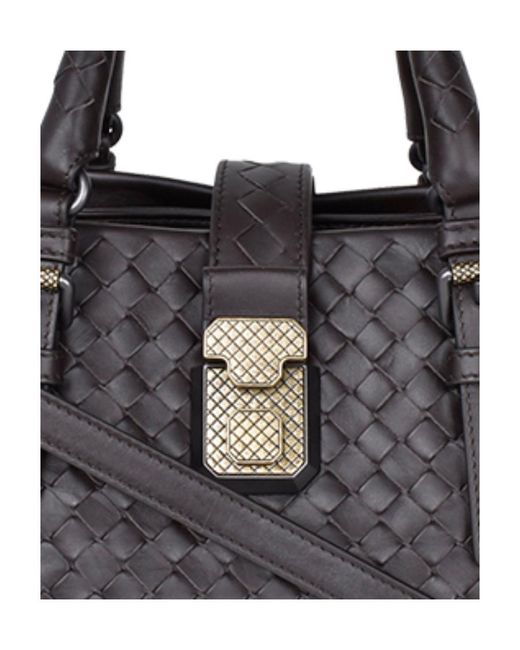 Bottega Veneta Black Logo Woven Handbag