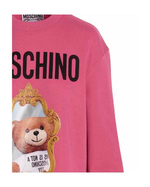 Moschino Pink Teddy Bear-Print Sweatshirt Dress