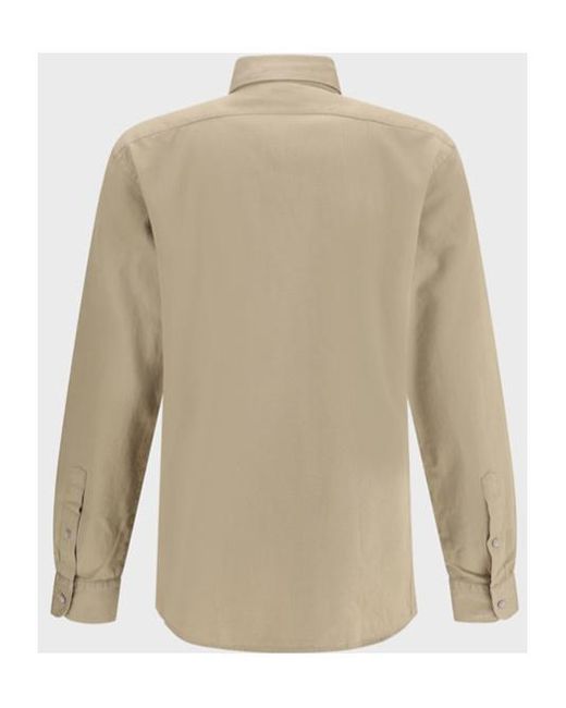 Zegna Natural Long Sleeved Buttoned Shirt for men