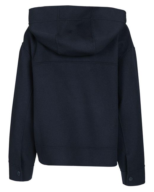 Weekend by Maxmara Blue Relaxed Fit Hooded Coat
