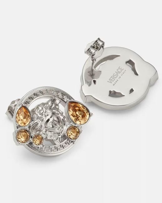 Versace White Embellished Earrings