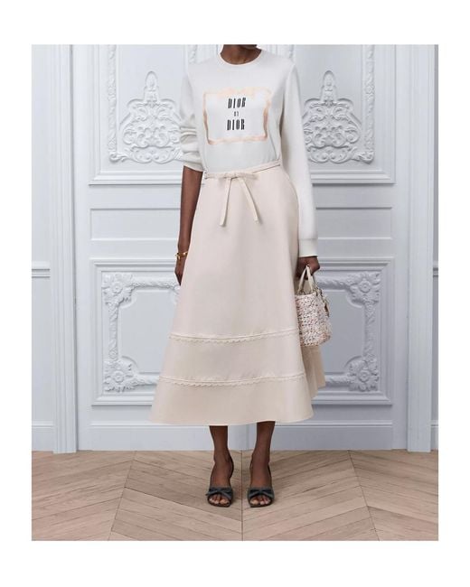 Dior White Book Cover Embroidered Sweater