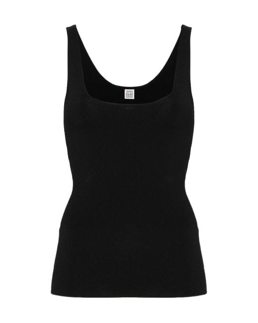 Totême Black Knit Tank Top Scoop Neck