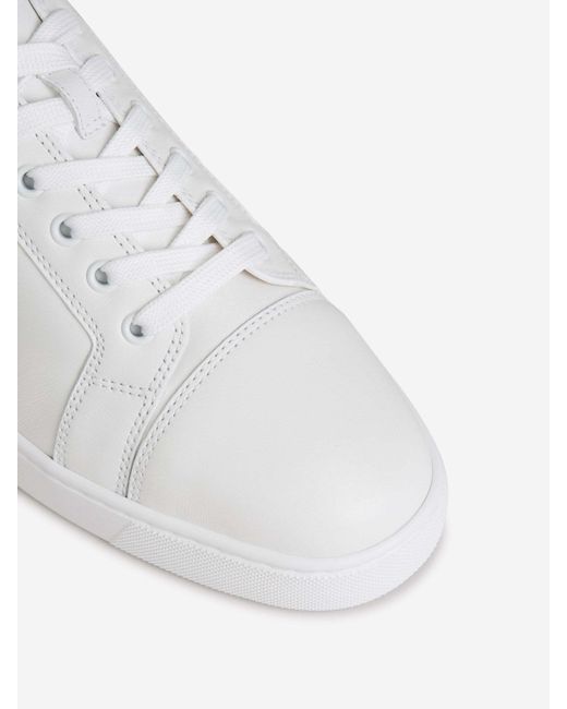 Christian Louboutin White Fun Louis Junior Leather Sneakers for men