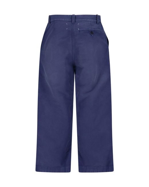 Maison Margiela Blue Wide-Leg Trousers for men