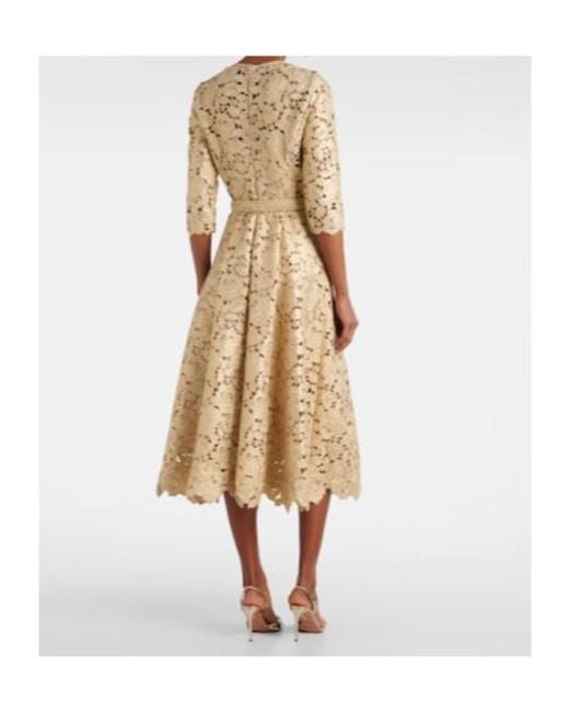 Oscar de la Renta Natural Guipure Lace Cocktail Dress
