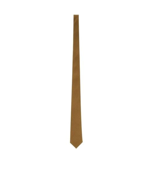 Saint Laurent White Logo Patch Tie for men