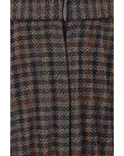 Balenciaga Black Checkered Pleated Skirt