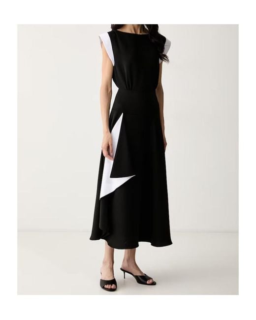 Karl Lagerfeld Black Colour-Block Sleeveless Dress