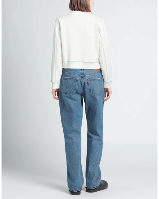 Ganni Blue Fashionable Versatile Solid Color Sweatshirt