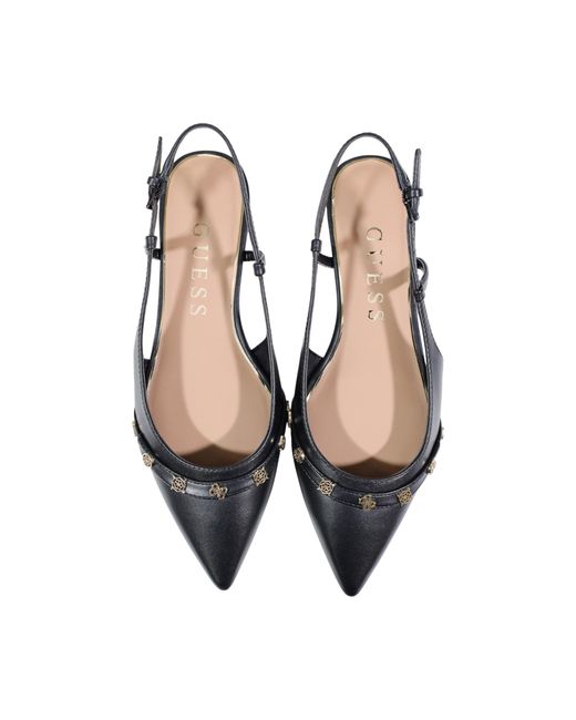 Guess Black Point-Toe Flat Pumps