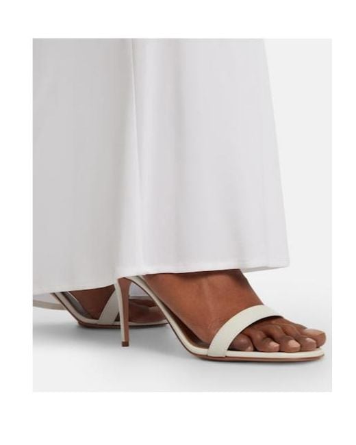 Aquazzura White Solid Color Leather Sandals