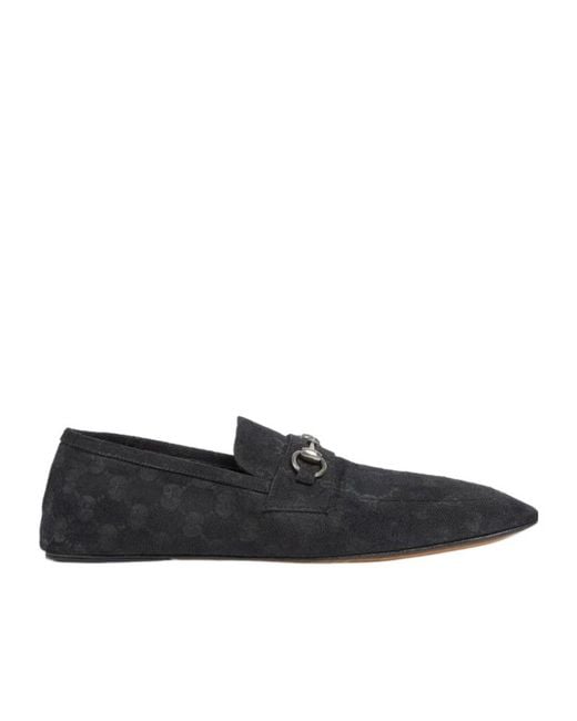 Gucci Black Worn-Out Effect Horsebit Loafers for men