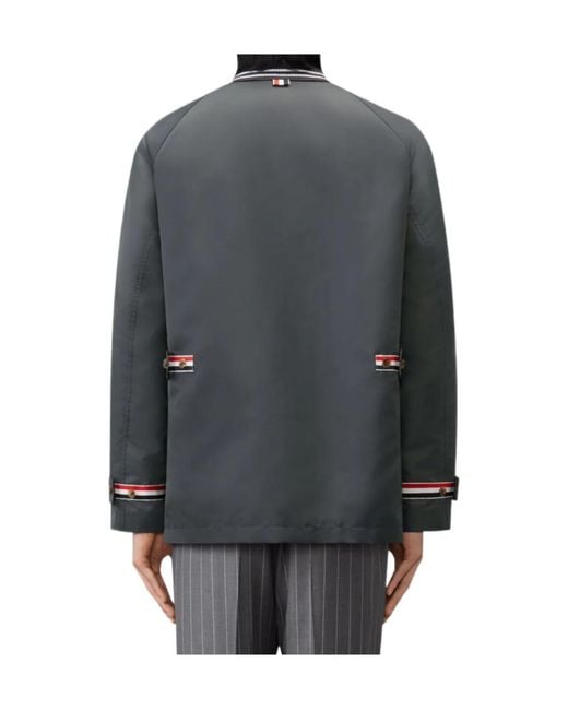 Thom Browne Gray Pinstripe-Panelled Field Jacket for men