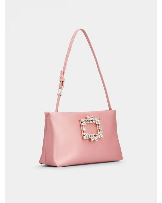 Roger Vivier Pink Buckle-Detail Shoulder Bag