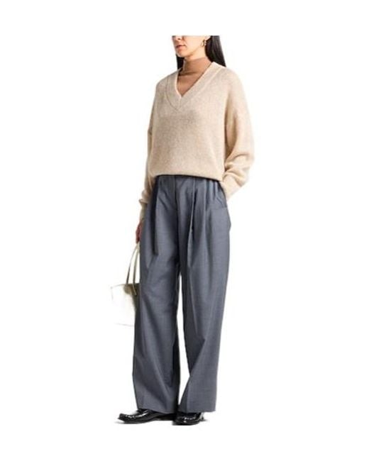 Brunello Cucinelli White Solid Lightweight Knit Sweater