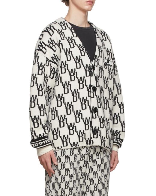 we11done Black Oversized Monogram Cardigan